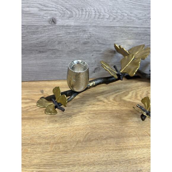 Michael Aram Butterfly Ginkgo Candle-Holder Centerpiece Bronze Nickel - Picture 2 of 15